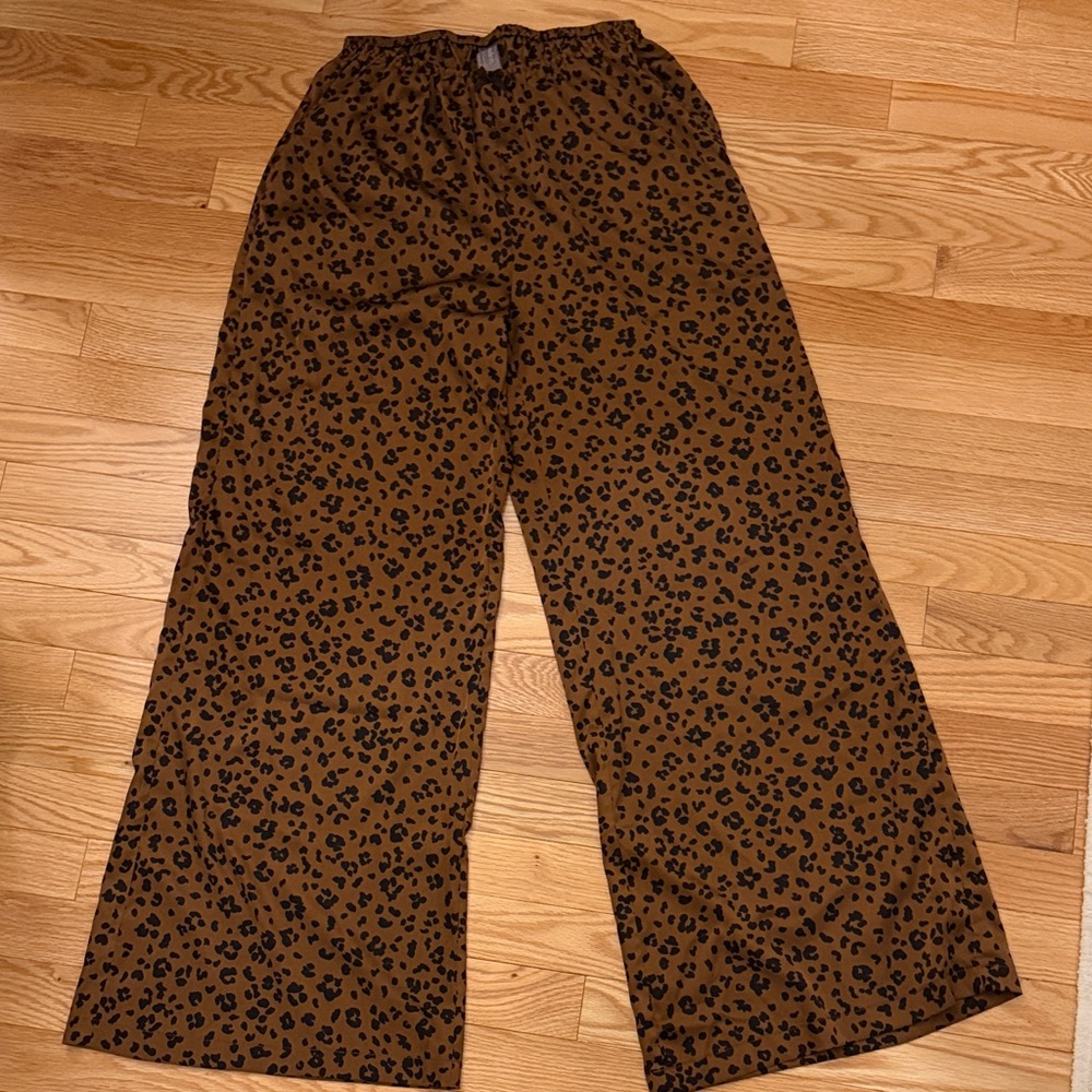 Auden Brown and Black Leopard Print Pajama Pants